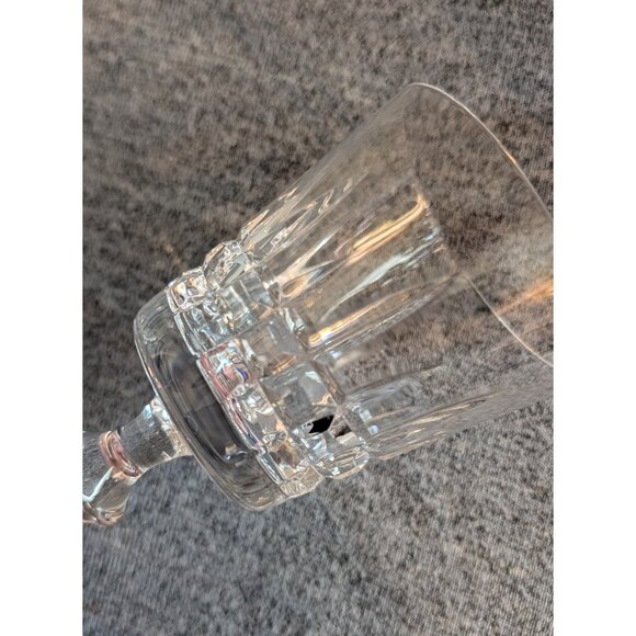 Unmarked/Geometric/"Quadrata Style" Crystal Wine Goblets, Set of 2 - Picture 4 of 4